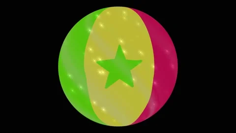 Senegal flag in a round ball rotates. Flicker and shine. Animation loop Stock Footage 145799741