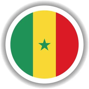 Senegal flag round shape Illustrazione stock