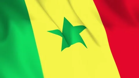 Senegal Flag Seamless Loop 4k 60fps on Sky Background Stock Footage 340348624