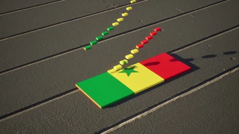Senegal Flag - Slow Motion Video stock 318890803