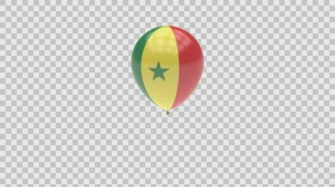 Senegal flag textured balloon rotating Alpha Video stock 61719643