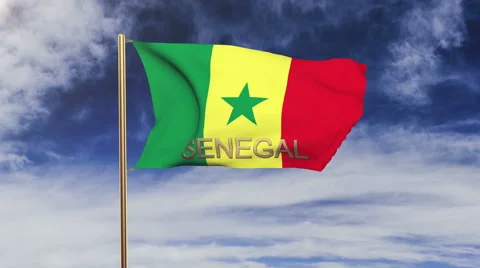 Senegal flag with title waving in the wind. Looping sun rises style.  Animation Stock-Footage 48911970