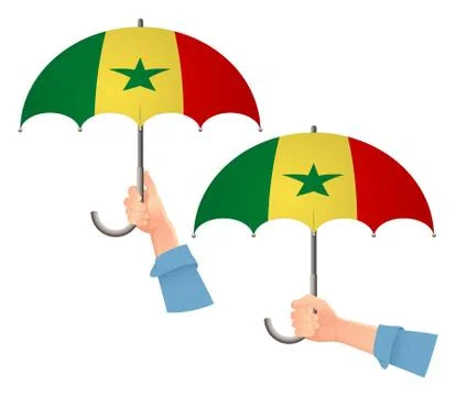 Senegal flag umbrella Stock Illustration