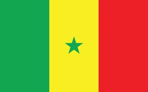 Senegal flag vector graphic. Rectangle Senegalese flag illustration. Senegal  Stock Illustration