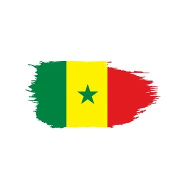 Senegal flag, vector illustration Stock Illustration