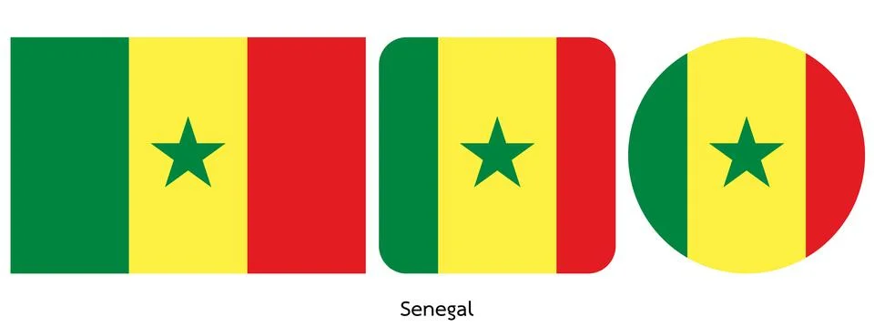 Senegal flag, vector illustration Stock Illustration