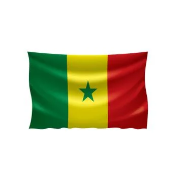 Senegal flag, vector illustration on a white background Stock Illustration