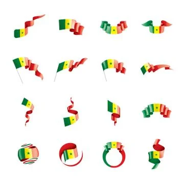 Senegal flag, vector illustration on a white background Stock Illustration