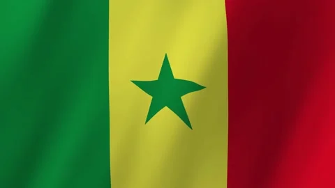 Senegal flag waving animation Video stock 222489990