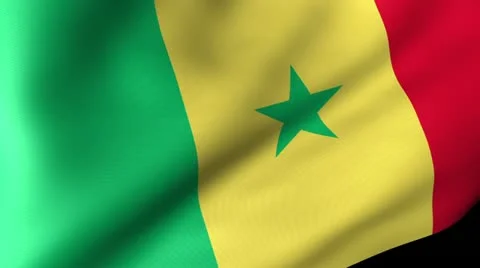 Senegal Flag Waving Video stock 12230058