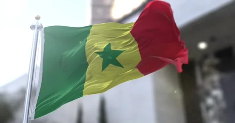 Senegal-flag-waving-seamless-loop-4k-60fps Stock Footage 332071143
