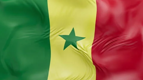 Senegal flag waving Seamless silk flag 3d animation slow motion Looping Vídeo Stock 337773227