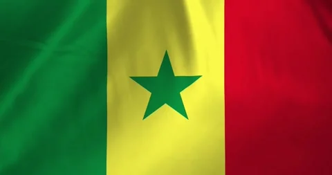 Senegal flag waving with the wind background loop video animation Video stock 327173437