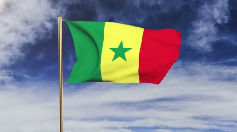 Senegal flag waving in the wind. Green screen, alpha matte. Loopable animation 스톡 동영상 48911917