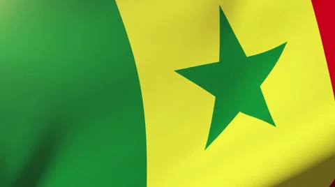 Senegal flag waving in the wind. Looping sun rises style.  Animation loop Stock Footage 48911850