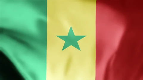 Senegal Flag Waving in Wind Seamless Loop Animation 4k Stock Footage 256018428