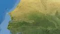 Senegal, glide over the map, outlined 4k or 4k+ Resolution