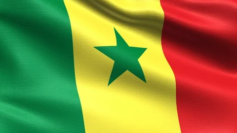 Senegal Looping Flag 4K, Seamless looping with highly detailed fabric texture Stock Footage 106510184