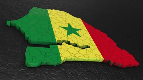 Senegal map 3d. 3d map of Senegal. Stock Footage 275079426