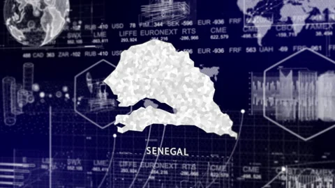 Senegal Map Animation Loop | Growth, GDP, Oil Economy &amp; Development Insights Stock Footage 331564857