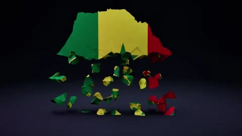 Senegal Map With Flag Video stock 324191460