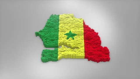 Senegal Map with Flag Intro Background Stock Footage 315164691