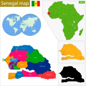 Senegal map Stock Illustration