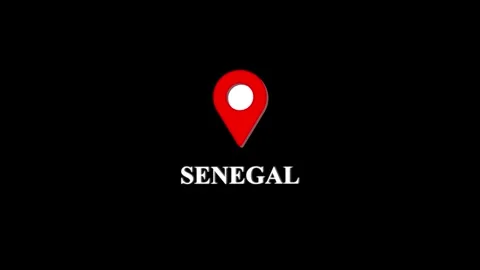 Senegal map location pin animation on black background, for travel and, bus.. 스톡 동영상 333290984