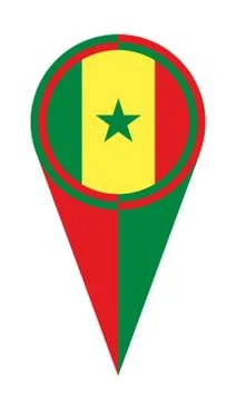 Senegal Map Pointer Location Flag 스톡 일러스트