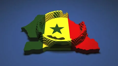 Senegal Map - Ripple Effect Video stock 330474501