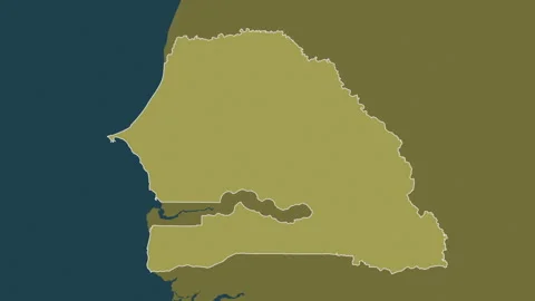Senegal map - solid. Border. Pattern. Stock Footage 241691555