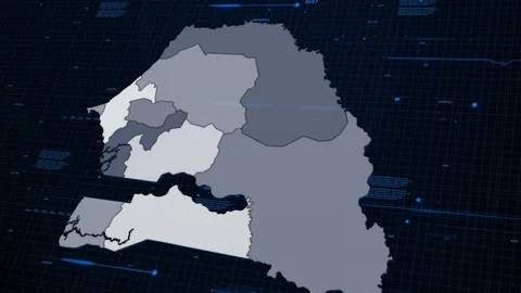 Senegal network map 動画素材 87977531