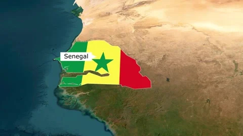 Senegal new  map with flag Stock Footage 294085769