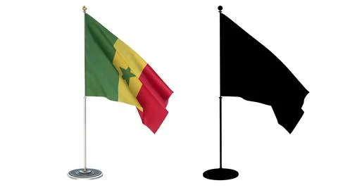 Senegal office small flag pole Illustrazione stock