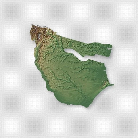 Senegal Rotating 3D Relief Map Seamless Loop, Alpha Channel 4K Stock Footage 340701946