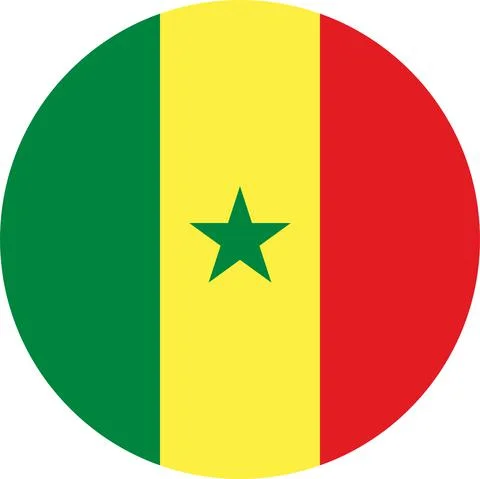 Senegal round flag icon. Stock Illustration