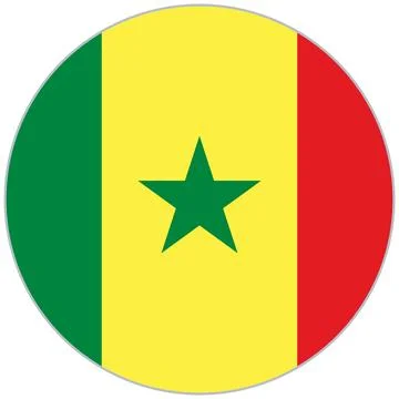 Senegal round flag icon Stock Illustration