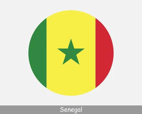 Senegal Round Flag Illustrazione stock