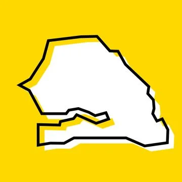 Senegal simplified vector map Stock Illustration