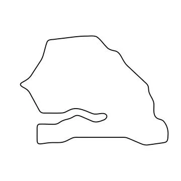 Senegal simplified vector outline map Stock Illustration