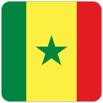 Senegal square flag icon Stock Illustration
