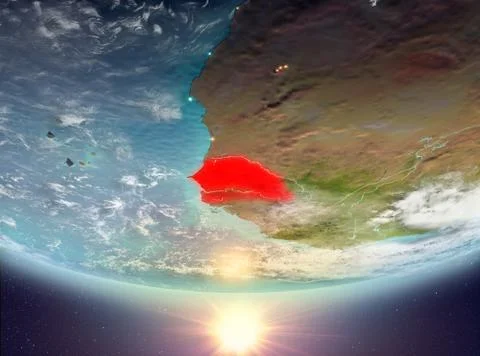 Senegal with sun Stock Illustration