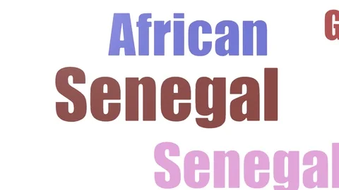 Senegal Tag Cloud Animated Isolated Video stock 107234122
