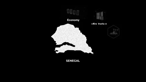 Senegal technology map with animated charts Stock Footage 340997161