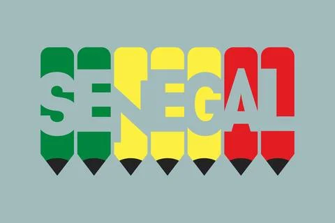 Senegal text with Pen symbol creative ideas design Stock Illustration