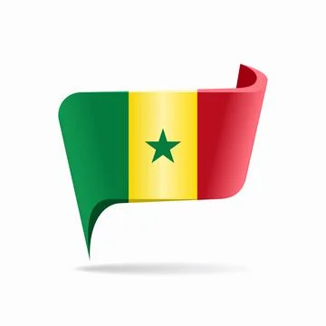 Senegalese flag map pointer layout. Vector illustration. 스톡 일러스트