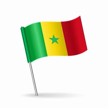 Senegalese flag map pointer layout. Vector illustration. Illustrazione stock