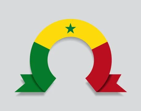 Senegalese flag rounded abstract background. Vector illustration. Stock Illustration