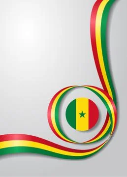 Senegalese flag wavy background. Vector illustration. Stock Illustration