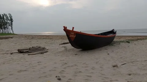 A seneic view  of Bay  of Bengal  early morning. Video stock 219218023